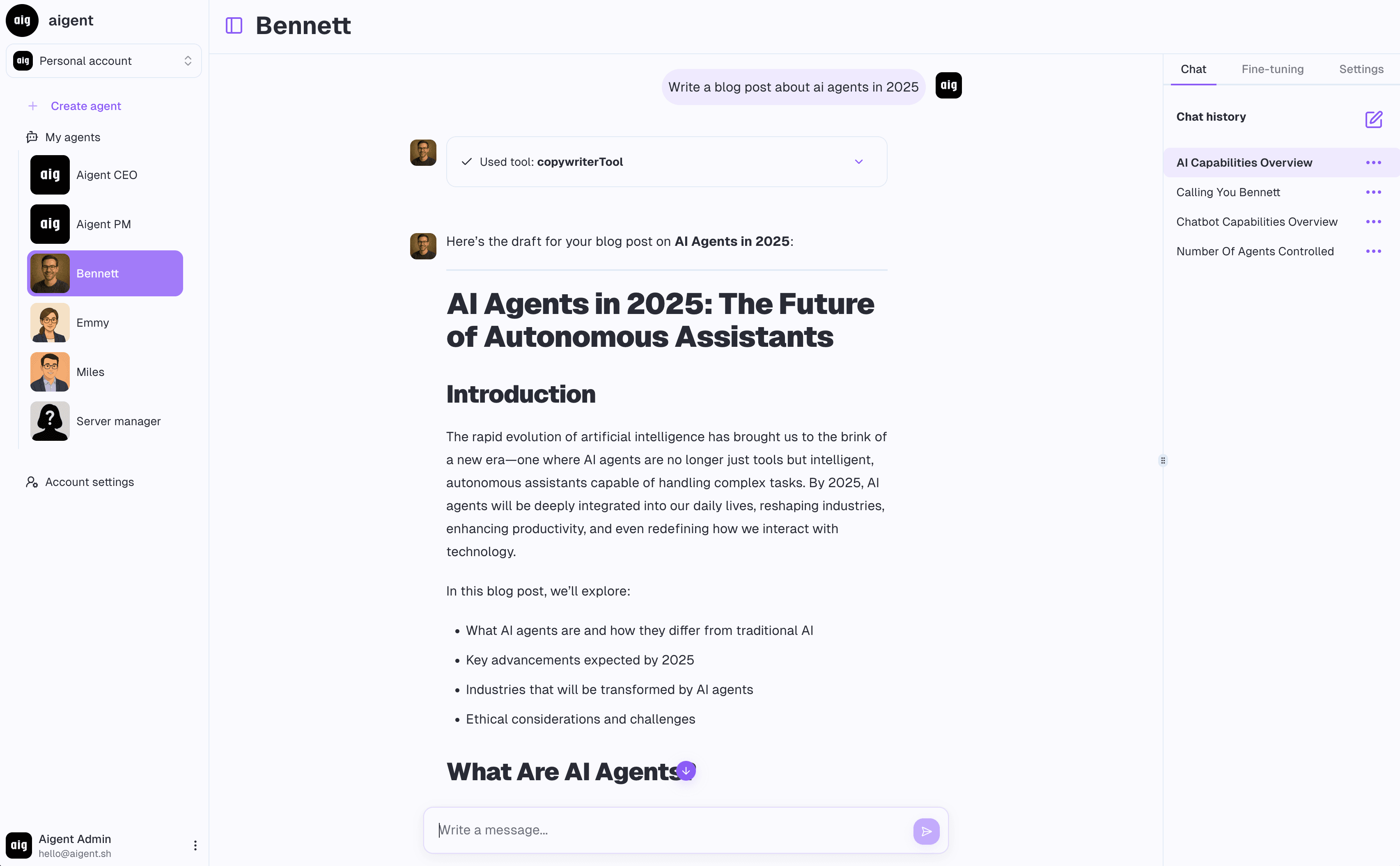 Our application