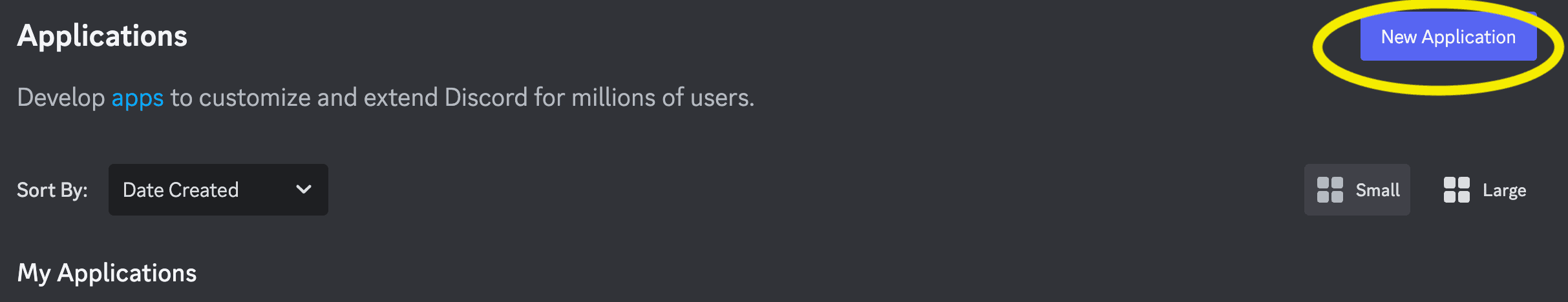 Create a new application